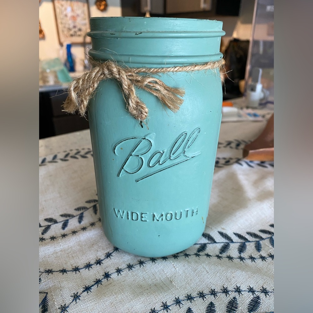 Modern Farmhouse Style Painted Ball Mason Jar